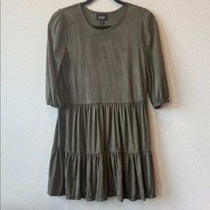 by & by Olive Green Kids Casual Dress